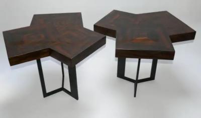Aymeric Lefort Pair of Coffee Table Cubes in Marquetery by Aymeric Lefort