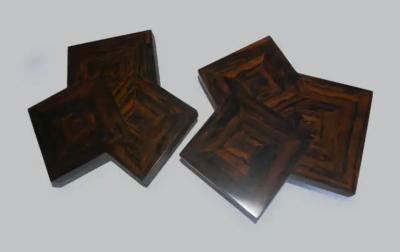 Aymeric Lefort Pair of Coffee Table Cubes in Marquetery by Aymeric Lefort