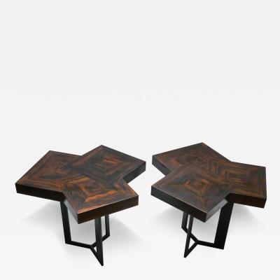 Aymeric Lefort Pair of Coffee Table Cubes in Marquetery by Aymeric Lefort
