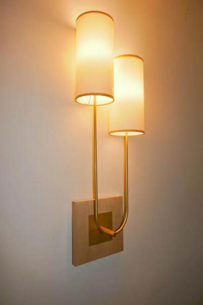 Aymeric Lefort Pair of Wall Light in Metal Gold bronze Patina by Aymeric Lefort