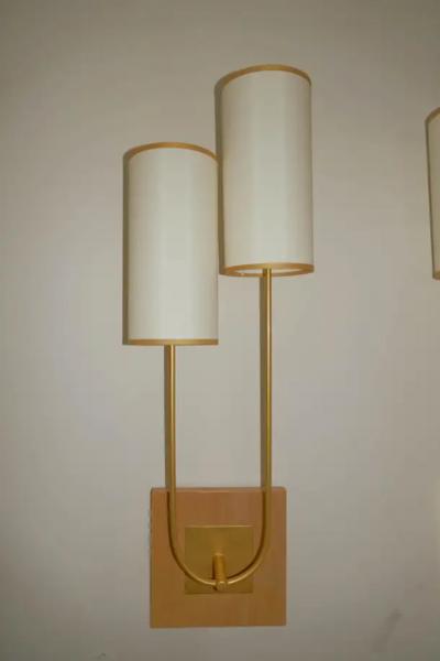 Aymeric Lefort Pair of Wall Light in Metal Gold bronze Patina by Aymeric Lefort