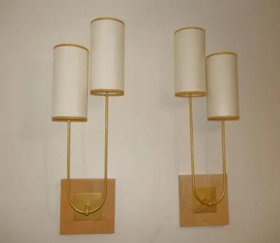 Aymeric Lefort Pair of Wall Light in Metal Gold bronze Patina by Aymeric Lefort