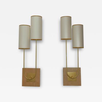 Aymeric Lefort Pair of Wall Light in Metal Gold bronze Patina by Aymeric Lefort