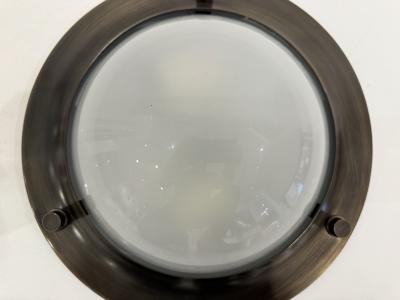 Azucena Azucena Aged Brass 19 60 Italian Mid Century Flush Ceiling Lamp