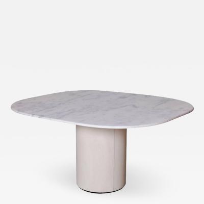 B&B Italia - Dining Table by 1970s B&B Italia in Leather and Marble
