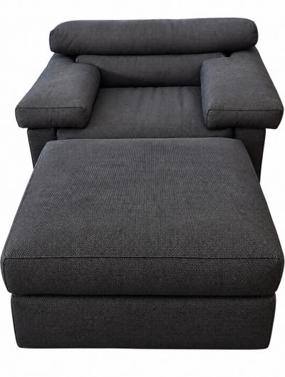 B B Italia Erasmo Pair Lounge Chairs Ottomans by Afra Tobia Scarpa 1970