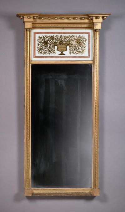 B Cermenati Federal Eglomise Looking Glass Made by B Cermenati