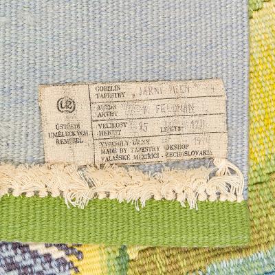 B Feldman SPRING SONG VIBRANT ABSTRACT CZECH TAPESTRY IN WOOL BY B FELDMAN