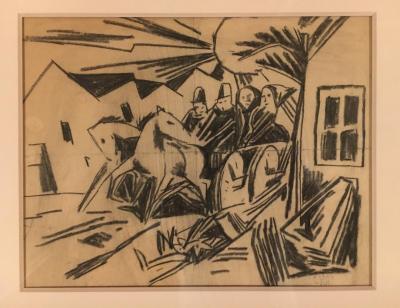 B la K d r Cubist Cityscape