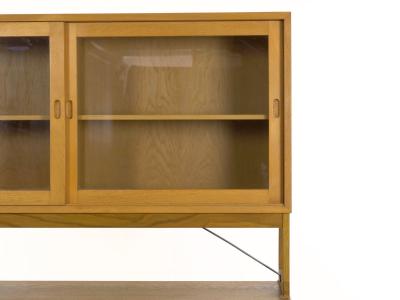 B rge Mogensen B rge Mogensen Danish Mid Century Modern Oak Bookcase Cabinet over Dresser