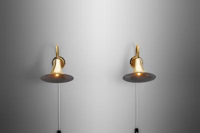 B rje Claes B rje Claes Brass Adjustable Wall Lamps for Norlett Elit Sweden 1970s