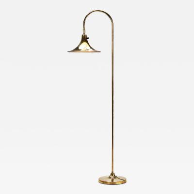 B rje Claes B rje Claes Brass Floor Lamp with Adjustable Shade Sweden 1960s