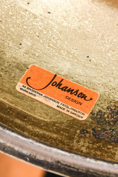 B rje Johanson Set of 4 Bar Stools in Brass and Imitation Leather by B rje Johanson 1960s