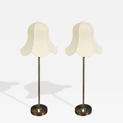 BABO Table Lamps Brass Fabric Sweden 1900s