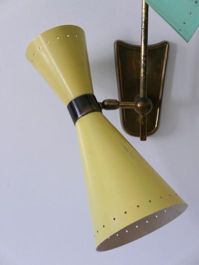 BAG Turgi Bronzewarenfabrik AG Turgi Exceptional Three Armed Diabolo Sconce or Ceiling Fixture by BAG Turgi 1950s