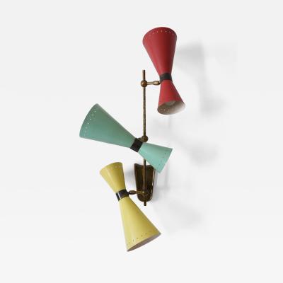 BAG Turgi Bronzewarenfabrik AG Turgi Exceptional Three Armed Diabolo Sconce or Ceiling Fixture by BAG Turgi 1950s