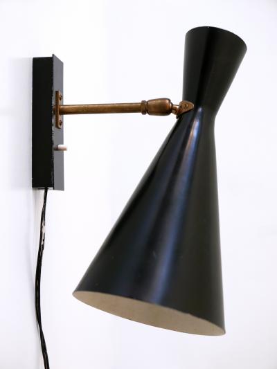 BAG Turgi Bronzewarenfabrik AG Turgi Rare Elegant Mid Century Modern Diabolo Sconce by BAG Turgi Switzerland 1950s