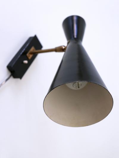 BAG Turgi Bronzewarenfabrik AG Turgi Rare Elegant Mid Century Modern Diabolo Sconce by BAG Turgi Switzerland 1950s