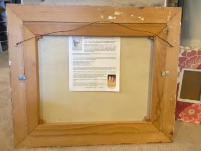 BATHING NUDE AND DEER IN LUSH LANDSCAPE PAINTING BY MICHAEL BENEDETTO