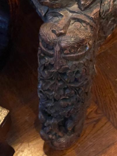 BEAUTIFUL ANTIQUE BURMESE HAND CARVED ANIMALIER SETTEE