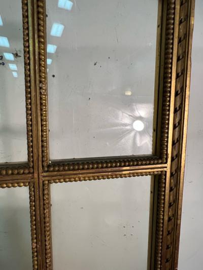 BEAUTIFUL ANTIQUE GILT WOOD GLASS AND MIRROR TRIFOLD ROOM SCREEN