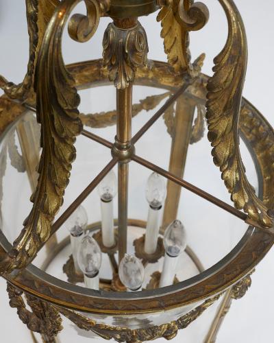 BEAUTIFUL FRENCH LOUIS XVI STYLE GILT BRONZE CIRCULAR LANTERN