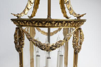 BEAUTIFUL FRENCH LOUIS XVI STYLE GILT BRONZE CIRCULAR LANTERN