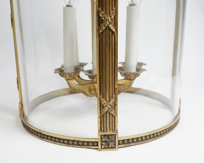 BEAUTIFUL FRENCH LOUIS XVI STYLE GILT BRONZE CIRCULAR LANTERN