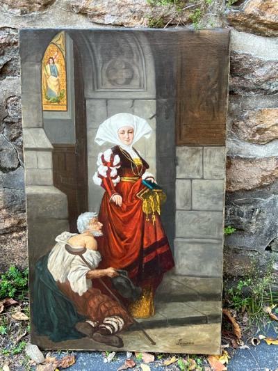 BEAUTIFUL RICH AND POOR OLD MASTER PAINTING