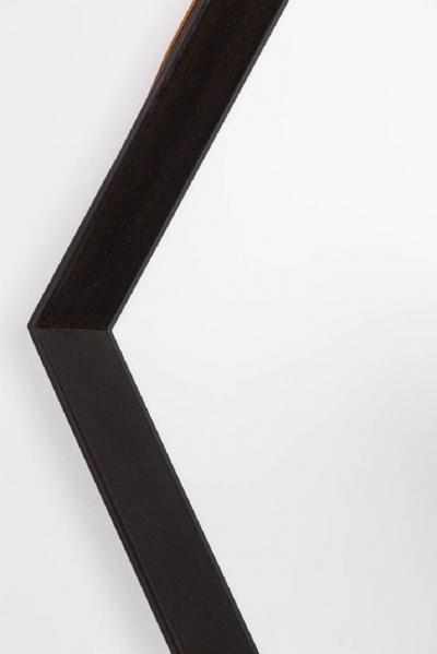 BEVERLY OAK AND LEATHER HEXAGON MIRROR BY ORANGE LOS ANGELES
