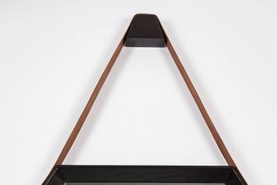 BEVERLY OAK AND LEATHER HEXAGON MIRROR BY ORANGE LOS ANGELES
