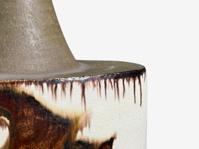 BJ Keramik Large Table Lamp Brown Stoneware Denmark 1960s