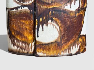 BJ Keramik Large Table Lamp Brown Stoneware Denmark 1960s