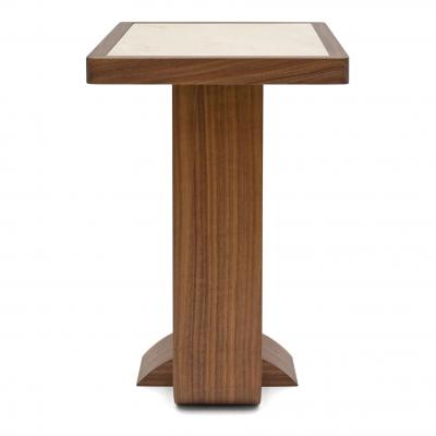 BK Limited Edition BK Antiques LLC Art Deco Walnut and Marble Side Table