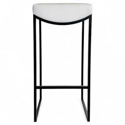 BK Limited Edition BK Antiques LLC Black Metal Bar Stool With Upholstered Seat