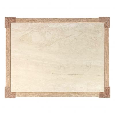 BK Limited Edition BK Antiques LLC Pair of Cerused Oak Travertine Nightstands