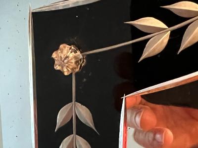 BLACK AND CLEAR ART DECO ENGRAVED MIRROR