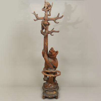 BLACK FOREST BEAR AND CUBS IN A TREE UMBRELLA STAND