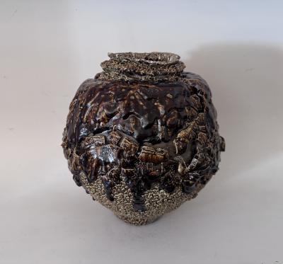 BLACK KARATSU URUSHI TSUBO JAPANESE JAR by Kodai Ujiie Japanese b 1990 