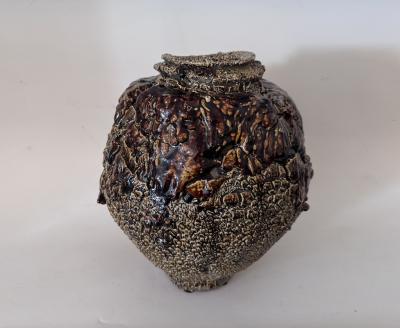 BLACK KARATSU URUSHI TSUBO JAPANESE JAR by Kodai Ujiie Japanese b 1990 