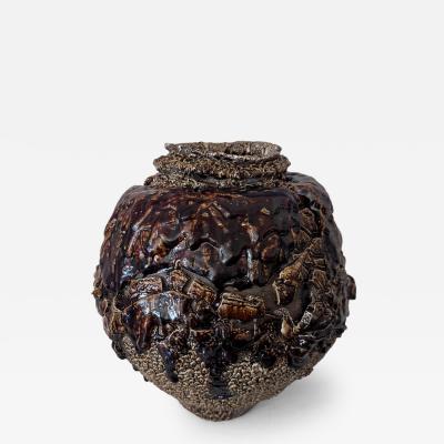 BLACK KARATSU URUSHI TSUBO JAPANESE JAR by Kodai Ujiie Japanese b 1990 