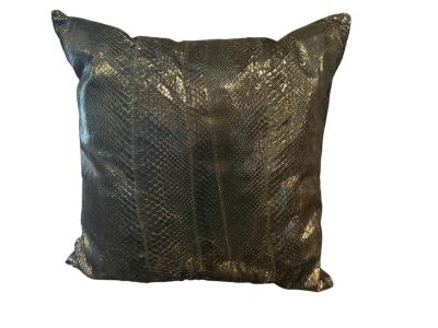 BLACK SNAKESKIN THROW PILLOW