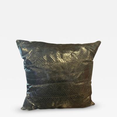 BLACK SNAKESKIN THROW PILLOW