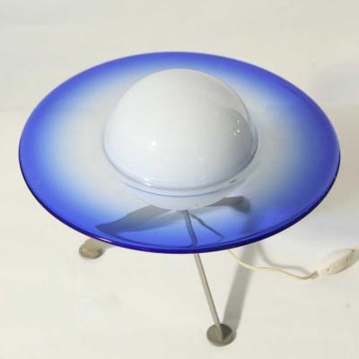 BLUE AND WHITE GLASS MURANO SATELLITE LAMP