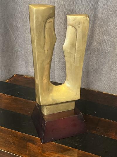 BRASS MODERNIST LOVERS SCULPTURE