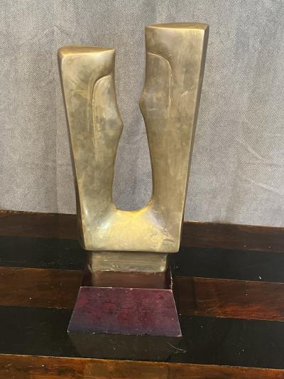 BRASS MODERNIST LOVERS SCULPTURE