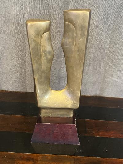 BRASS MODERNIST LOVERS SCULPTURE