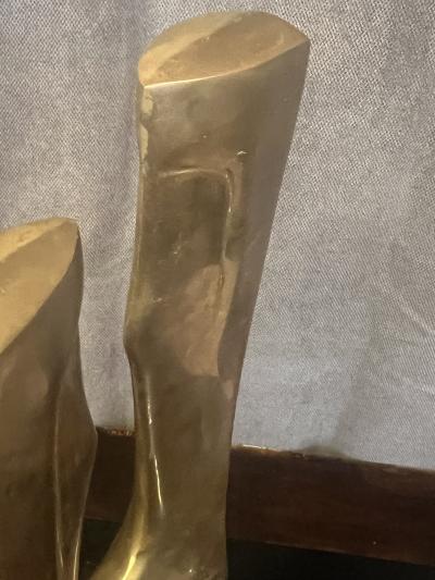 BRASS MODERNIST LOVERS SCULPTURE