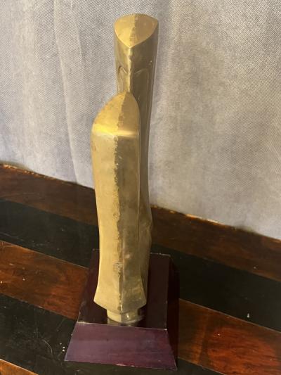 BRASS MODERNIST LOVERS SCULPTURE