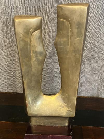 BRASS MODERNIST LOVERS SCULPTURE